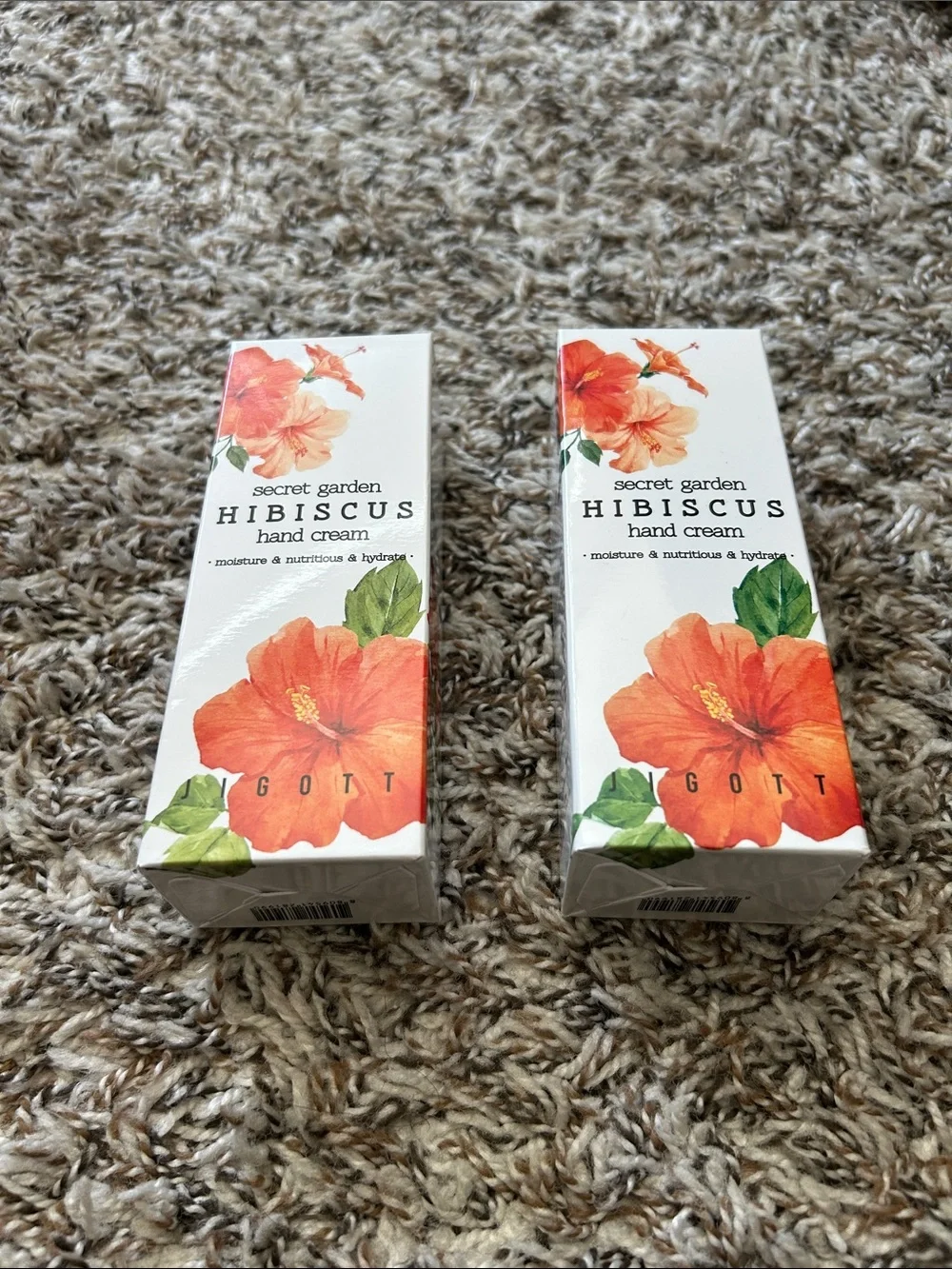 Secret Garden Hibiscus Hand Cream - Orange Floral. (2 Pack).